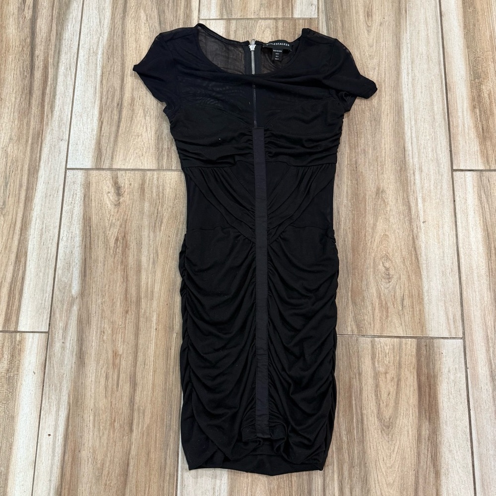 Stylestalker Black Ruched Mini Dress